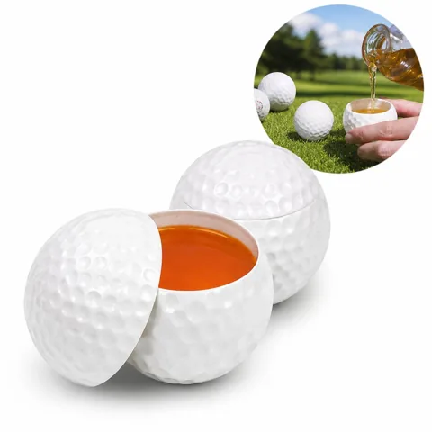 Golf Ball Shot Glass, Dimpled Novelty Drinking Cup 2