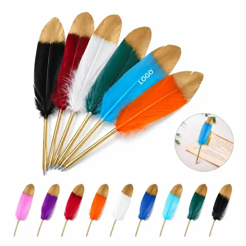 Retro Feather Ballpoint Pen, Elegant Ergonomic Writing Tool