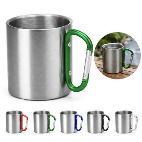 Stainless Steel Carabiner Camping Mug, 10 oz Double-Wall 2