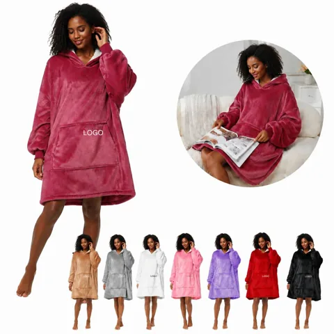 Oversized Wearable Blanket Hoodie with Pockets for Cozy