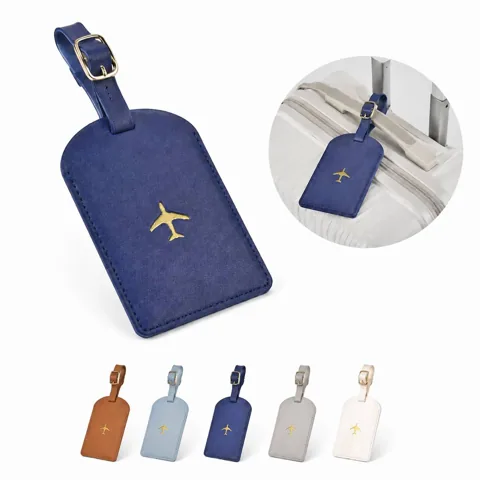 Embroidered Airplane Luggage Tag with Secure ID Holder 2