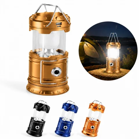 Solar 4-in-1 Camping Lantern with Power Bank, USB Charging, 2
