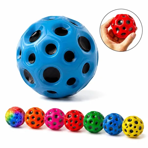 PU Moon Crater Bouncy Ball with Grip Texture for Kids Play 2