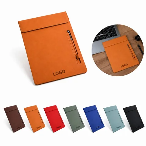 Magnetic Leather Conference Clipboard with Secure Document
