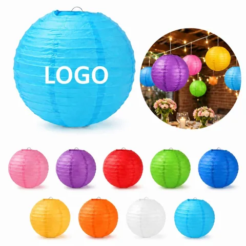 Reusable Round Paper Lanterns, Collapsible Festive Décor