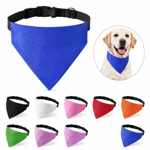 Adjustable Solid Triangle Dog Bandana for Pets 2