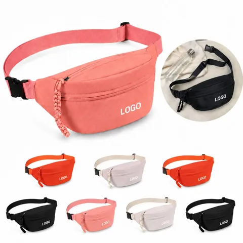 Water-Resistant Nylon Waist Pack with Multi-Pockets for Everyday Use