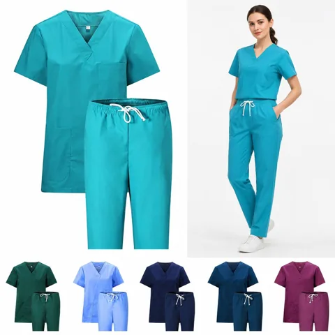 Women's Cool Stretch Scrubs Set with Pockets, Breathable 2