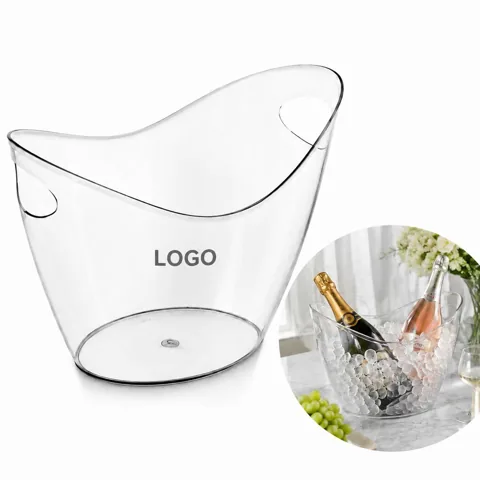 4L Clear PET Beverage Bucket for Ice Chilling