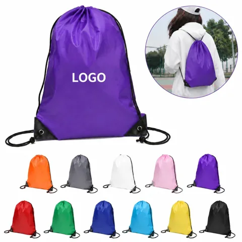210D Polyester Drawstring Backpack with Adjustable Strap