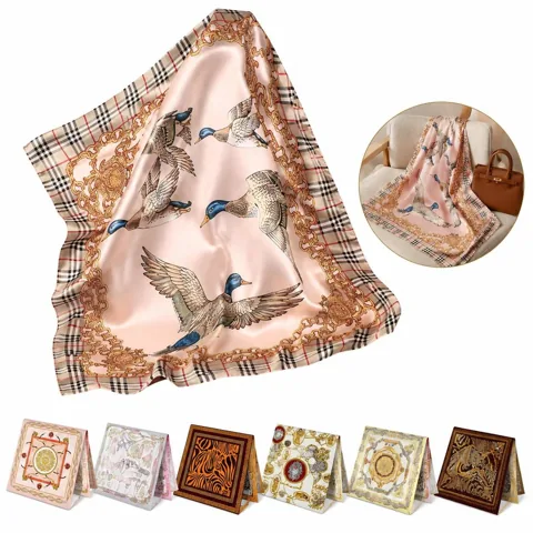 Custom Printed Silk Scarf Lightweight Elegant Accessory 2