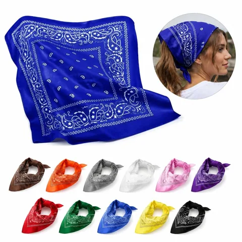 Custom Cotton Bandana 22x22 Paisley Cowboy Print 2