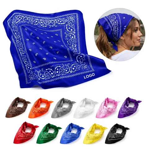 Custom Cotton Bandana 22x22 Paisley Cowboy Print
