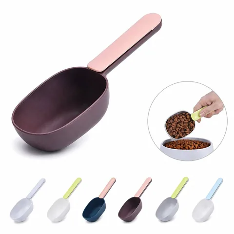 Nonstick Pet Food Measuring Scoop with Bag Clip 2