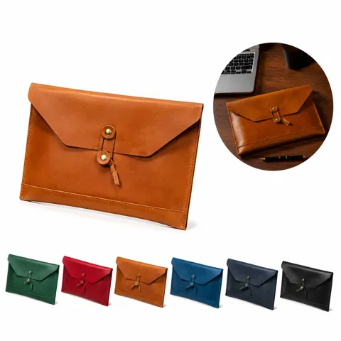 Genuine Cowhide Leather Laptop Bag with Padded Compartment 2