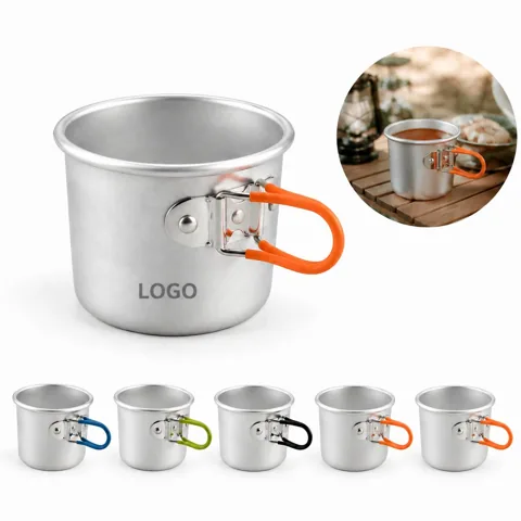 Foldable Aluminum Camping Cup 150ml, Collapsible Handle
