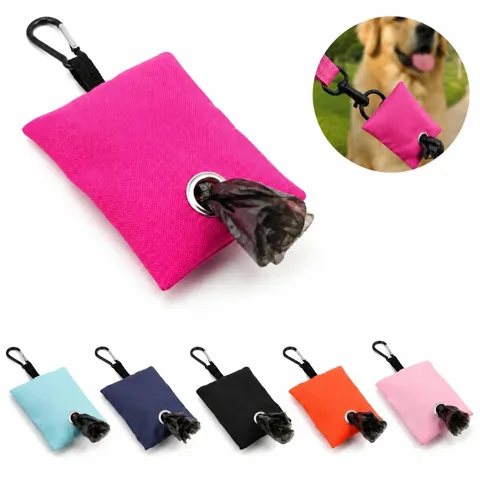 Canvas Dog Waste Bag Dispenser with Clip for Leash 2