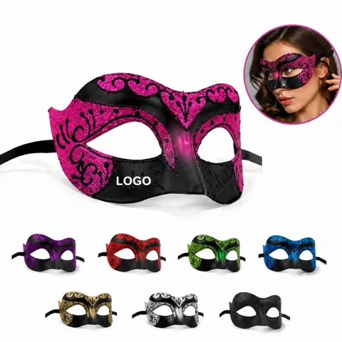 Glitter Venetian Mask for Masquerade Parties, Elegant Fit