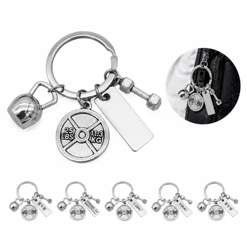 Fitness Gym Quote Keychain Charm, Durable Alloy 2