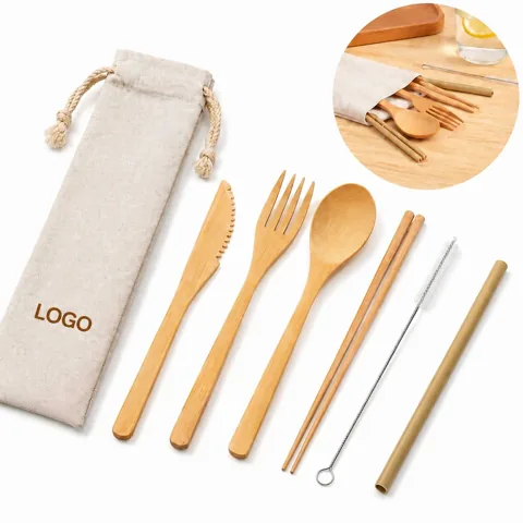 6-in-1 Bamboo Utensil Set, Eco-Friendly Non-Stick Safe