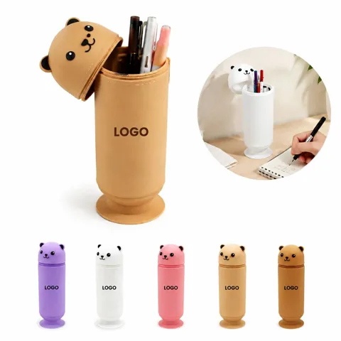 Expandable Silicone Pen Holder with Suction Base for Desk
