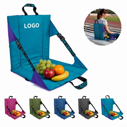 Portable Folding Stadium Seat with Padded Cushion and Carry