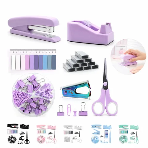 Desktop Office Kit with Stapler, Scissors & Tape Dispenser 2
