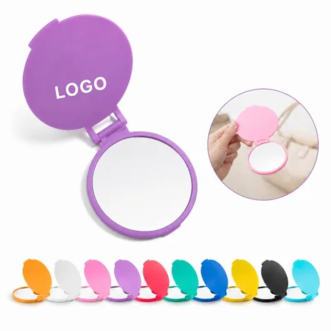 Compact Foldable Round Makeup Mirror for Travel