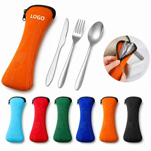 3-Piece Stainless Steel Eco Cutlery Set, Reusable Portable