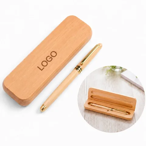 Wooden Ballpoint Pen Set for Everyday Writing, Refillable