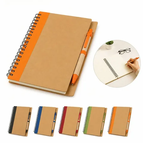 Spiral Notebook with Pen, Ruled Pages, Lay-Flat Design 2