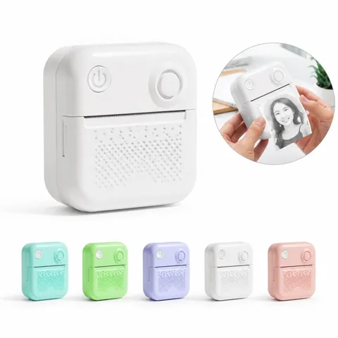 Portable Mini Thermal Printer with 15 Rolls Sticker Paper 2