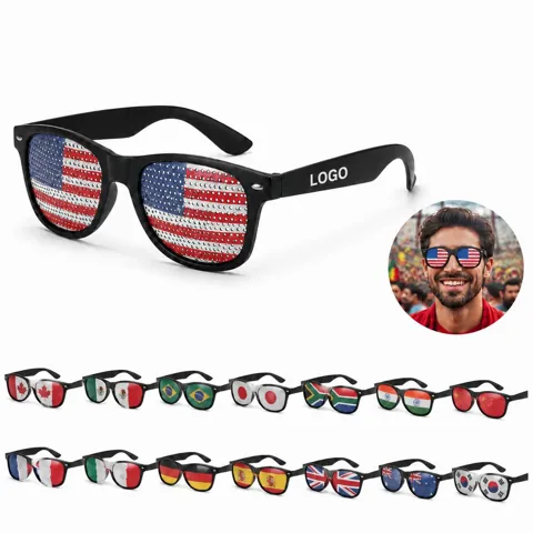 Patriotic Flag Sunglasses with Built-in Cooling Fan