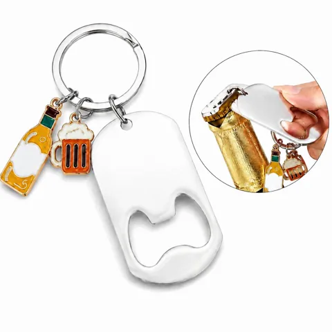 Stainless Steel Bottle Opener Keychain Portable Beer Opener 2