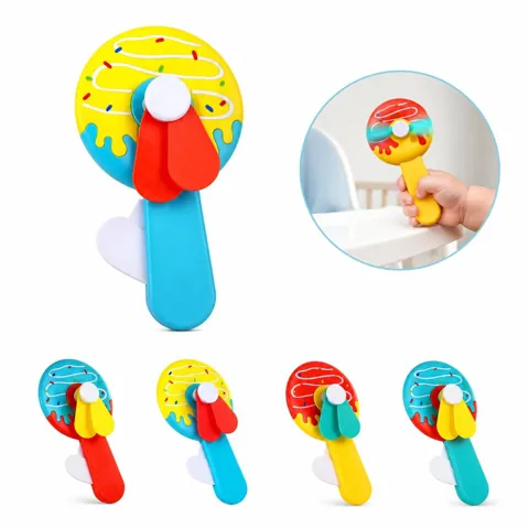 Manual Donut Mini Fan, Hand-Cranked Portable Cooling Breeze 2