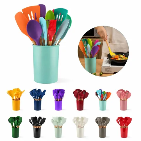 12-Piece Food-Grade Silicone Kitchen Utensil Set, 2