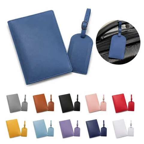 Premium Leather Passport Holder with Luggage Tag Set 2