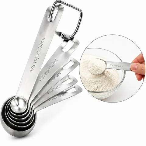 Stainless Steel 6-Piece Measuring Spoon Set with Engraved 2