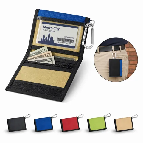 Carabiner Oxford Cloth Wallet with Multiple Compartments 2