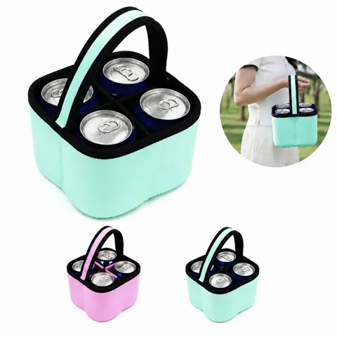 Insulated 4-Can Cooler Carrier with Comfort Handle 2