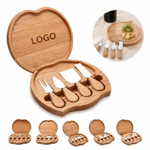Stainless Steel Cheese Knife Set with Wooden Handles,