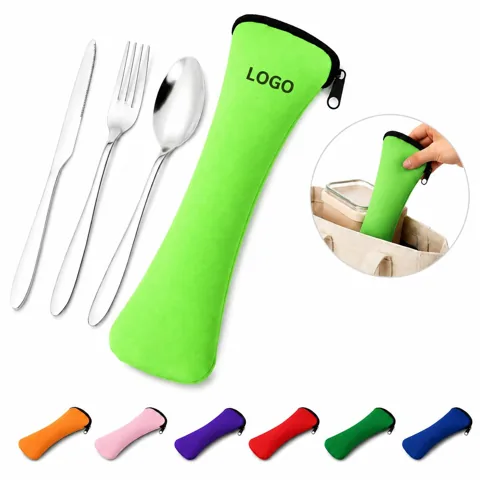 Stainless Steel Camping Cutlery Set 3-Piece With Knife Fork