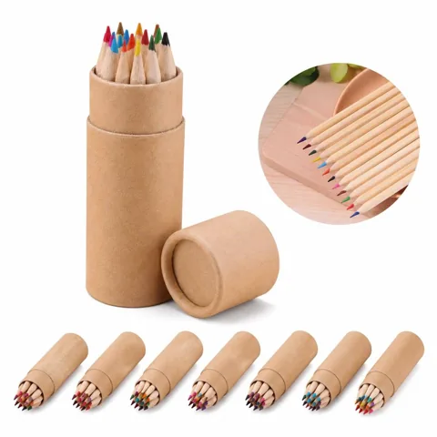 Hexagonal Colored Pencils in Tube, 24 Vibrant Blendable 2