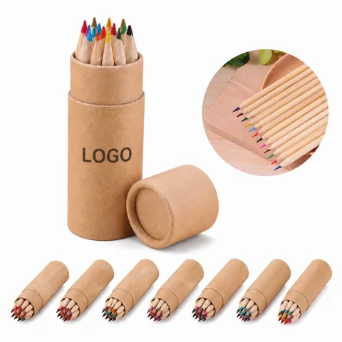 Hexagonal Colored Pencils in Tube, 24 Vibrant Blendable