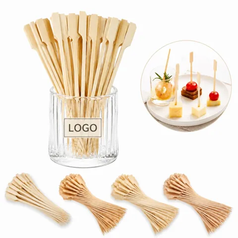 Natural Bamboo Food Skewers, 5.91-Inch Disposable,