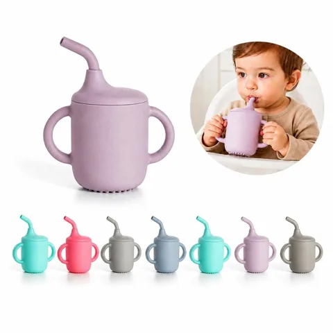 Food-Grade Silicone Baby Training Cup with Straw, 2