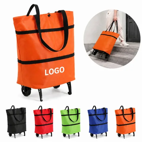 Foldable Oxford Shopping Cart with Wheels, Lightweight