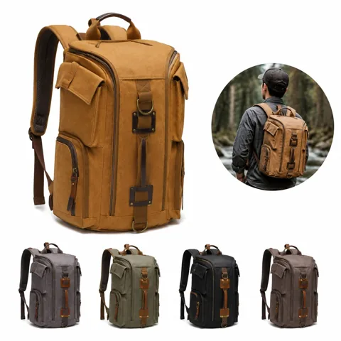 Canvas Laptop Backpack with Durable Travel Design 2