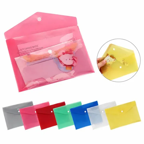 Clear PP Snap Button File Folder for A4 Documents 2