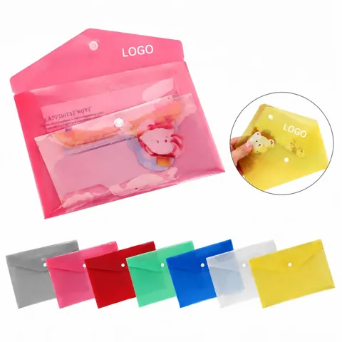 Clear PP Snap Button File Folder for A4 Documents
